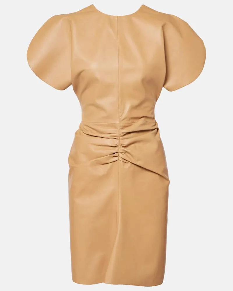 Victoria Beckham Cocktailkleid aus Leder Gelb