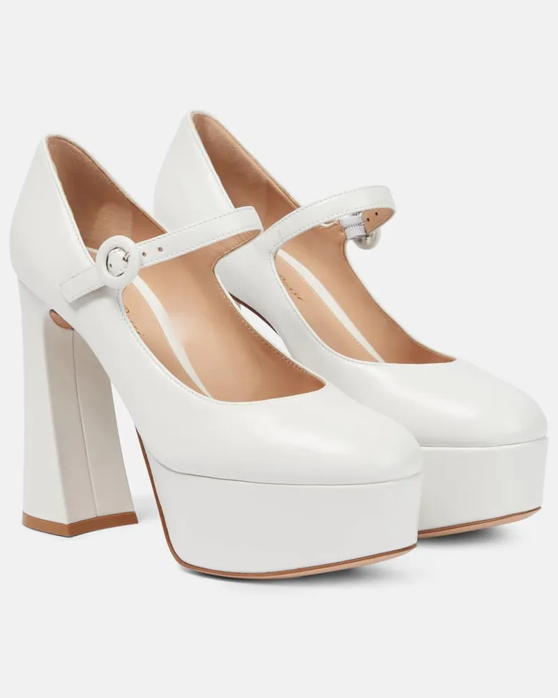 Gianvito Rossi Mary-Jane-Pumps aus Leder Weiß