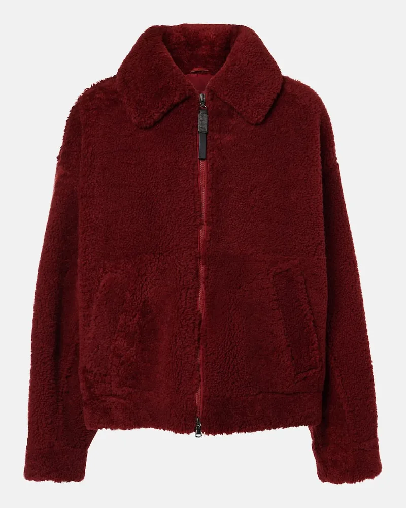 Brunello Cucinelli Jacke aus Shearling Rot