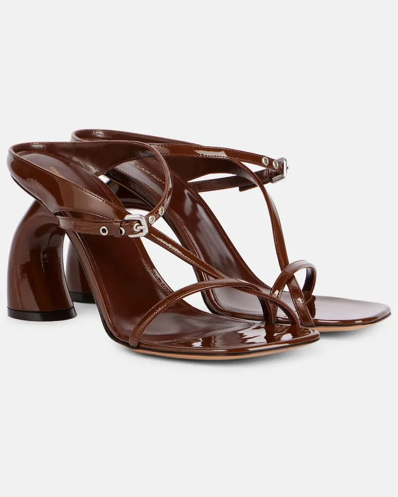 Dries van Noten Sandalen 95 aus Leder Braun