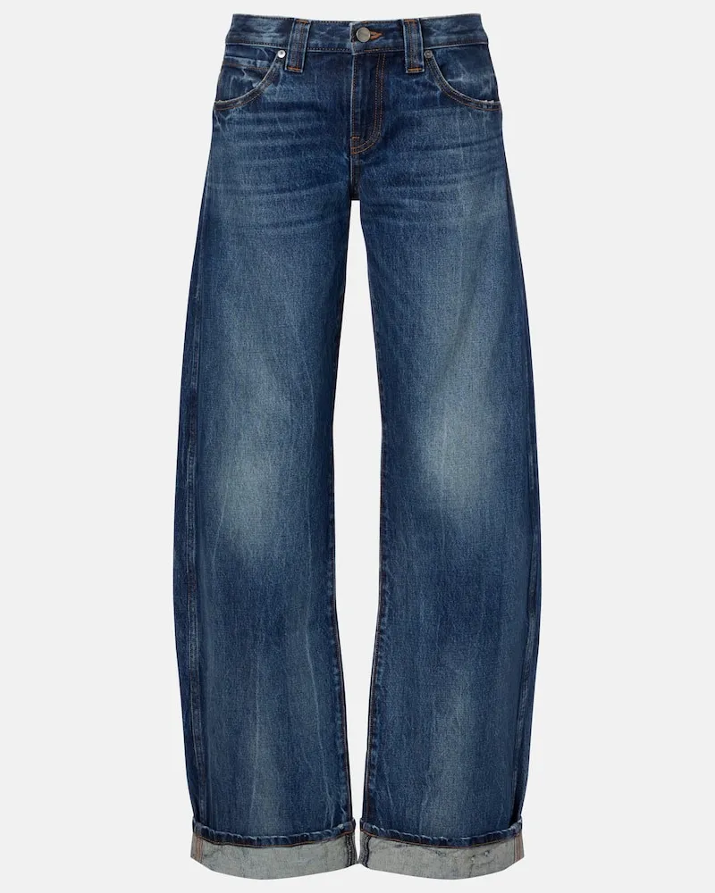 KHAITE Barrel Jeans Karo Blau