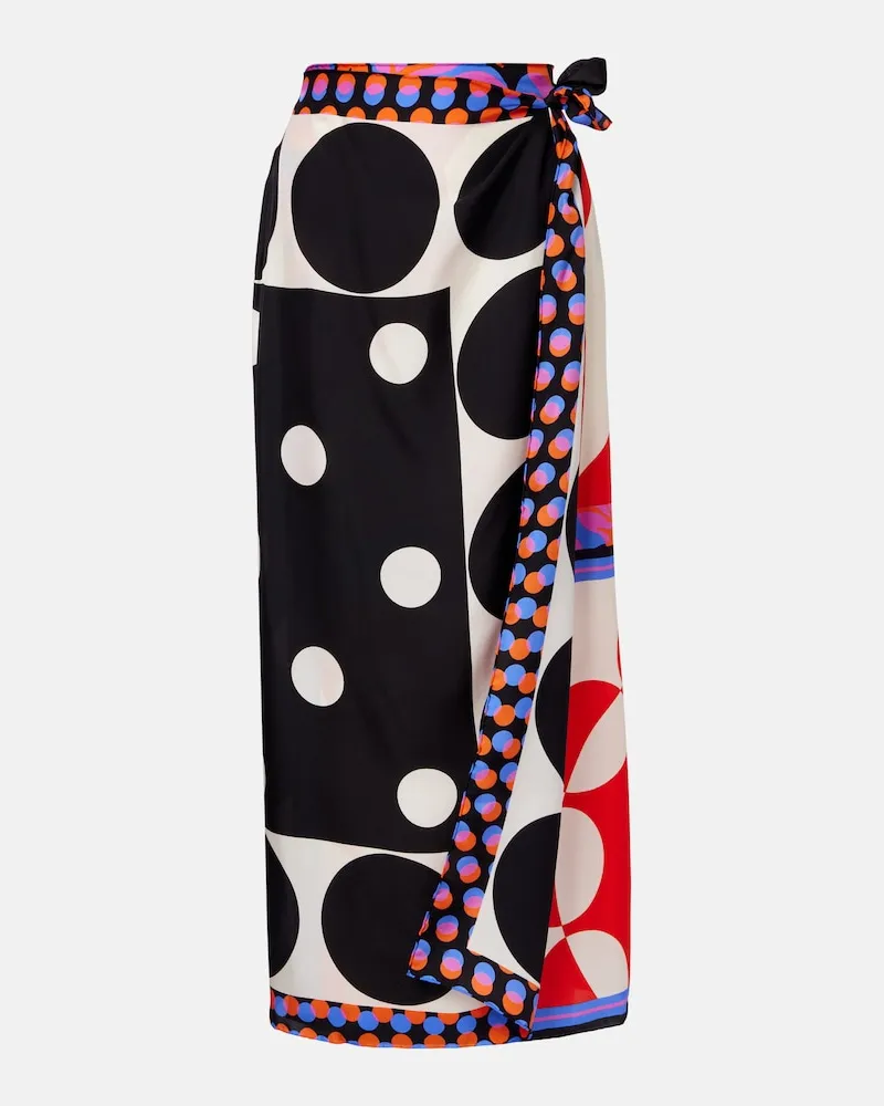 Dries van Noten Bedruckter Wickelrock aus Seide Multicolor