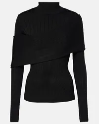 Thierry Mugler Top aus Rippstrick Schwarz