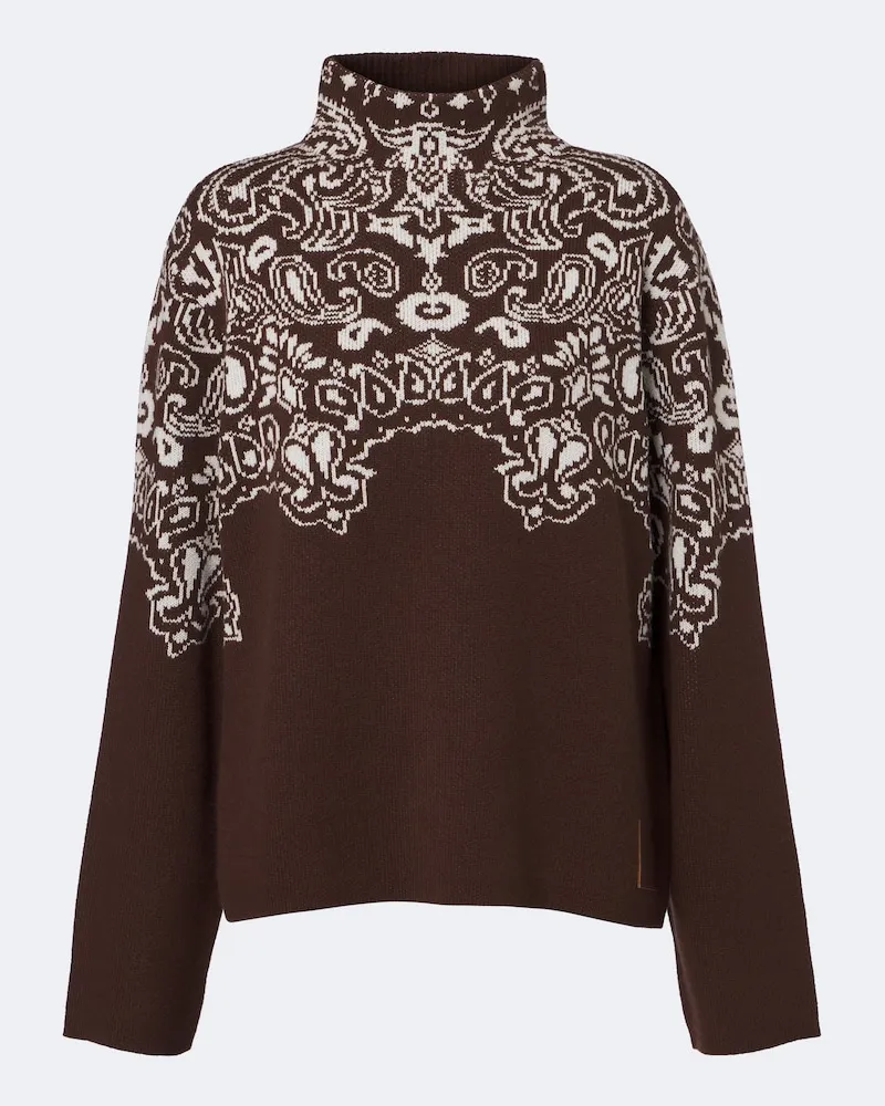 GOLDBERGH Pullover Anshin aus Jacquard Braun