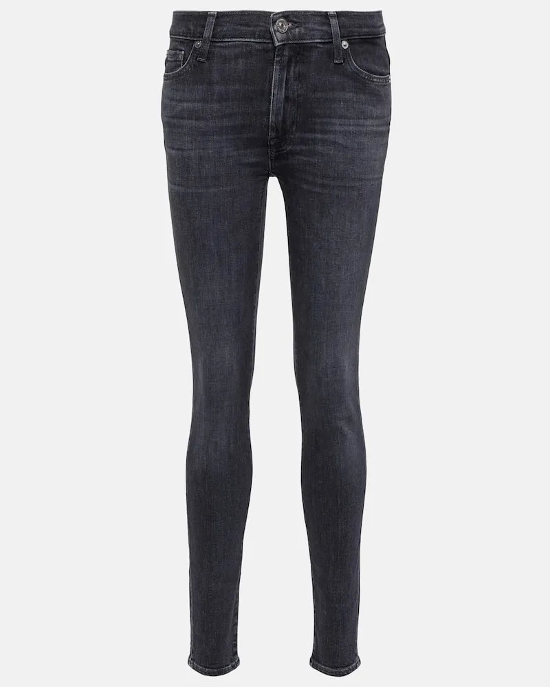 7 for all mankind High-Rise Slim Jeans HW Skinny Grau
