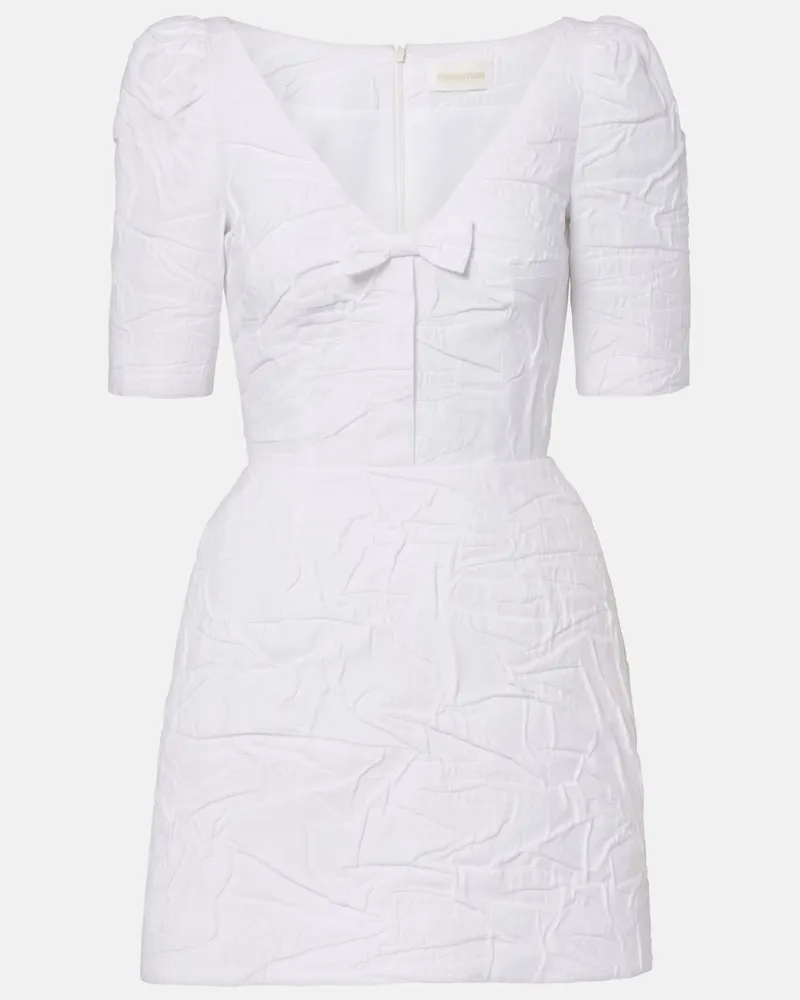 SHUSHU/TONG Minikleid aus einem Baumwollgemisch Weiß