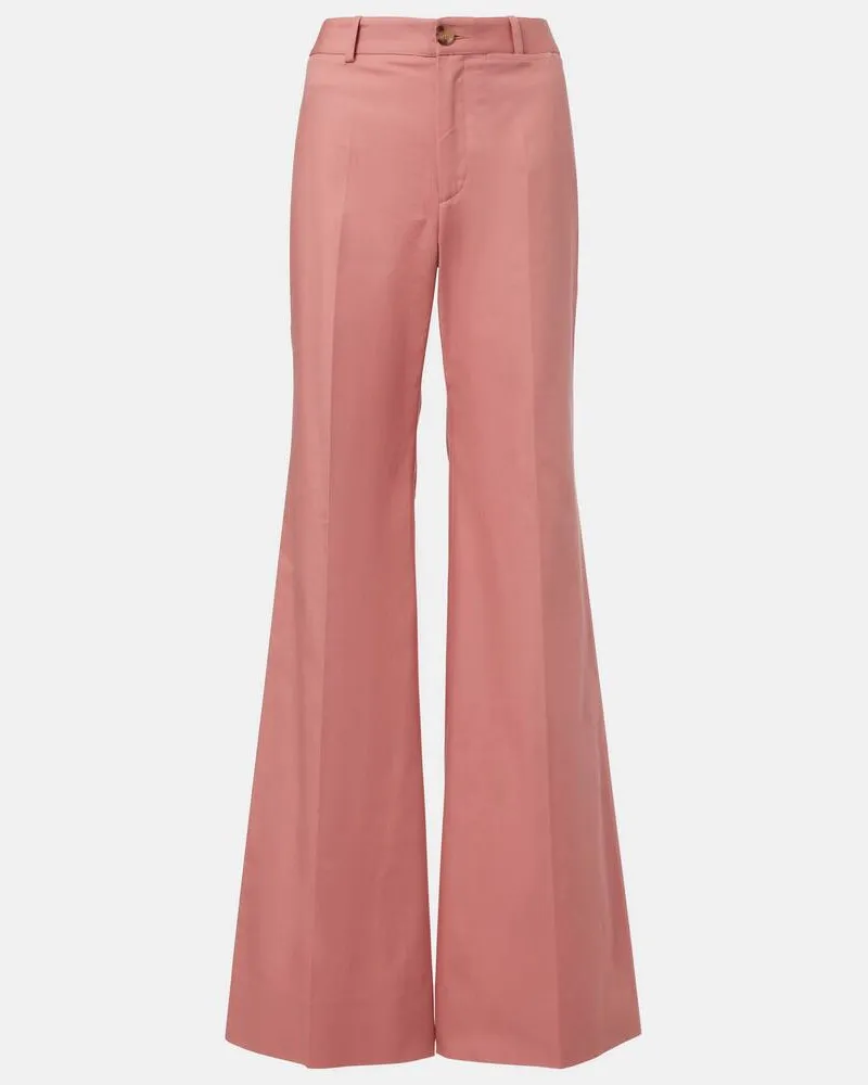 Chloé Chloé High-Rise-Schlaghose aus Baumwolle Pink
