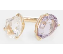 Persee Ring Birthstone aus 18kt Gold mit Diamanten, Topaz und Amethyst