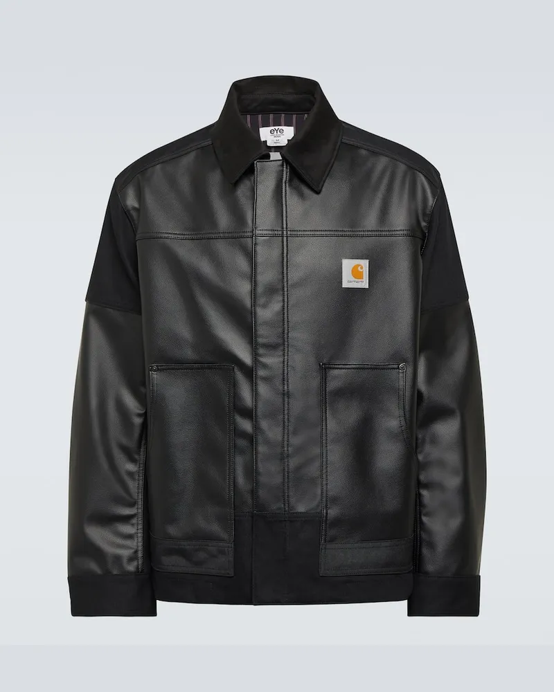 Junya Watanabe X Carhartt Jacke aus Lederimitat Schwarz