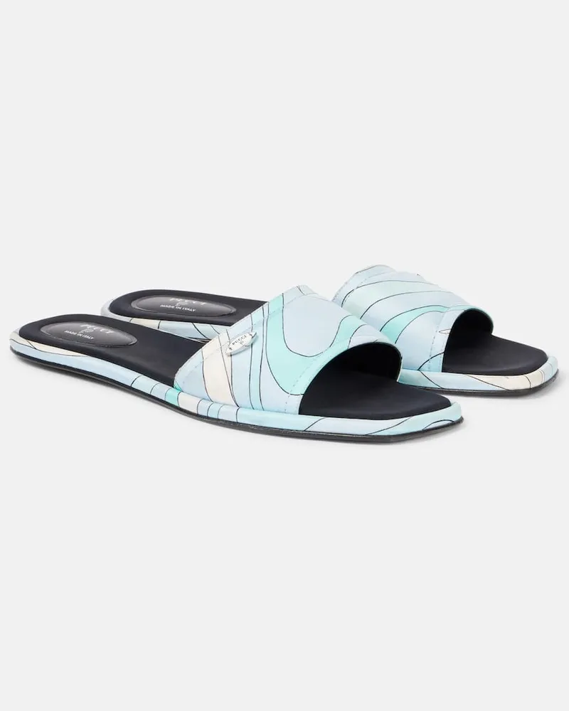 Emilio Pucci Pantoletten Marmo Blau