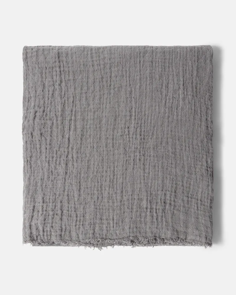 Once Milano Decke aus Leinen Grau