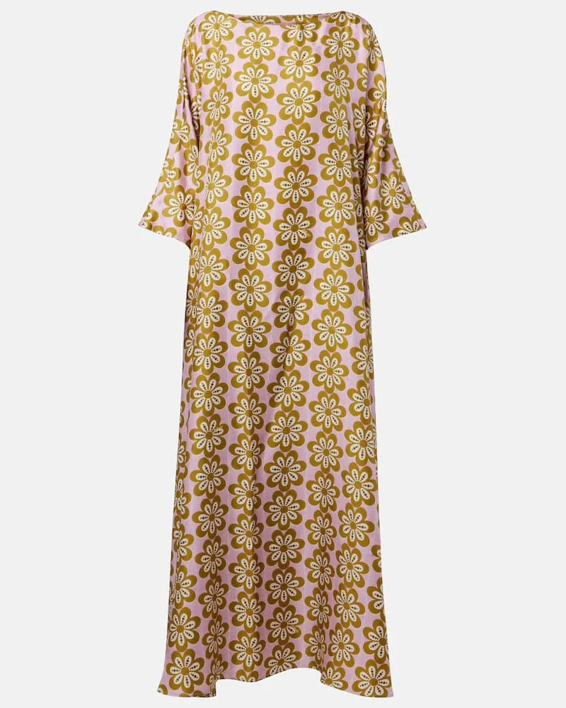La DoubleJ Maxikleid Muumuu aus Seiden-Twill Multicolor