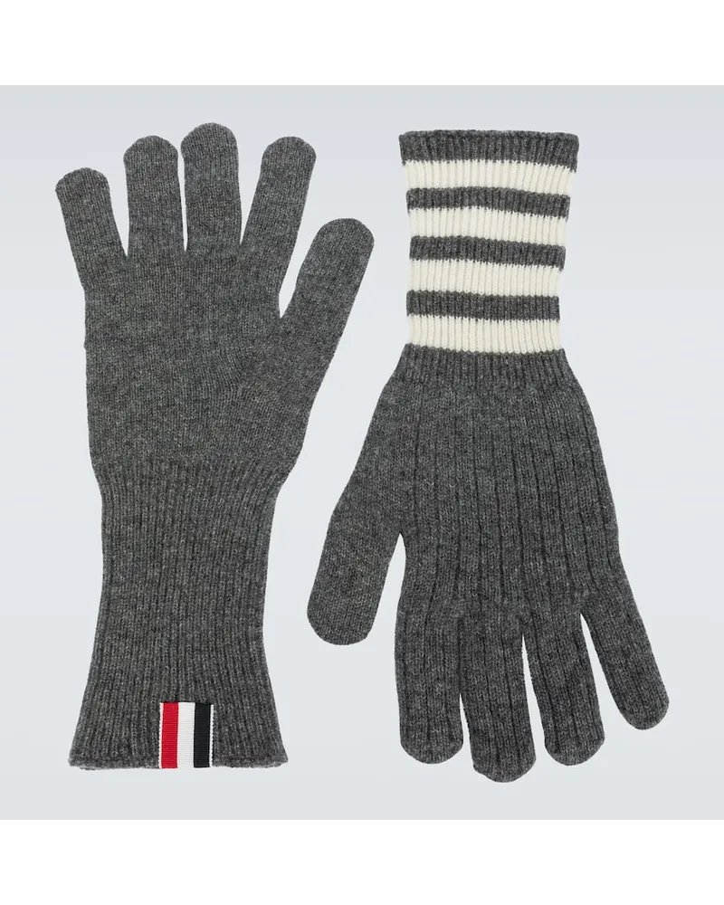Thom Browne Handschuhe aus Kaschmir Grau