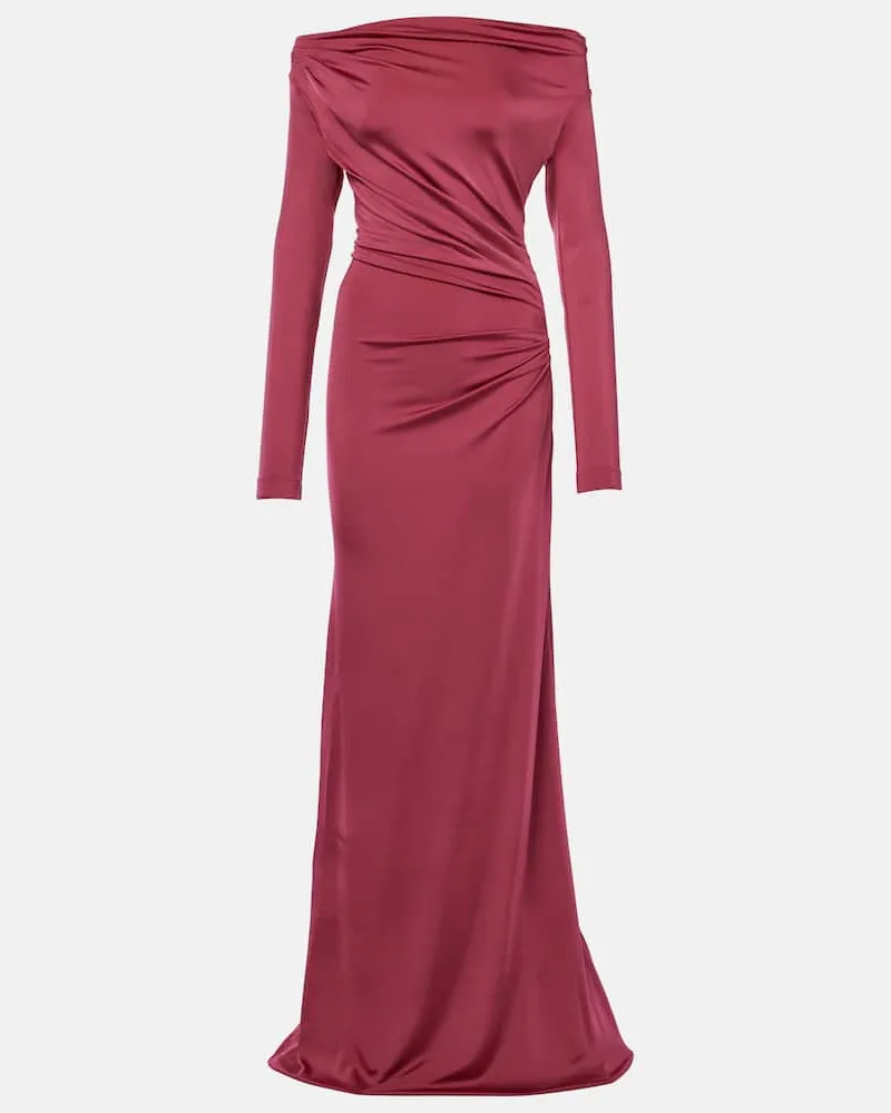 Victoria Beckham Off-Shoulder-Robe aus Jersey Pink