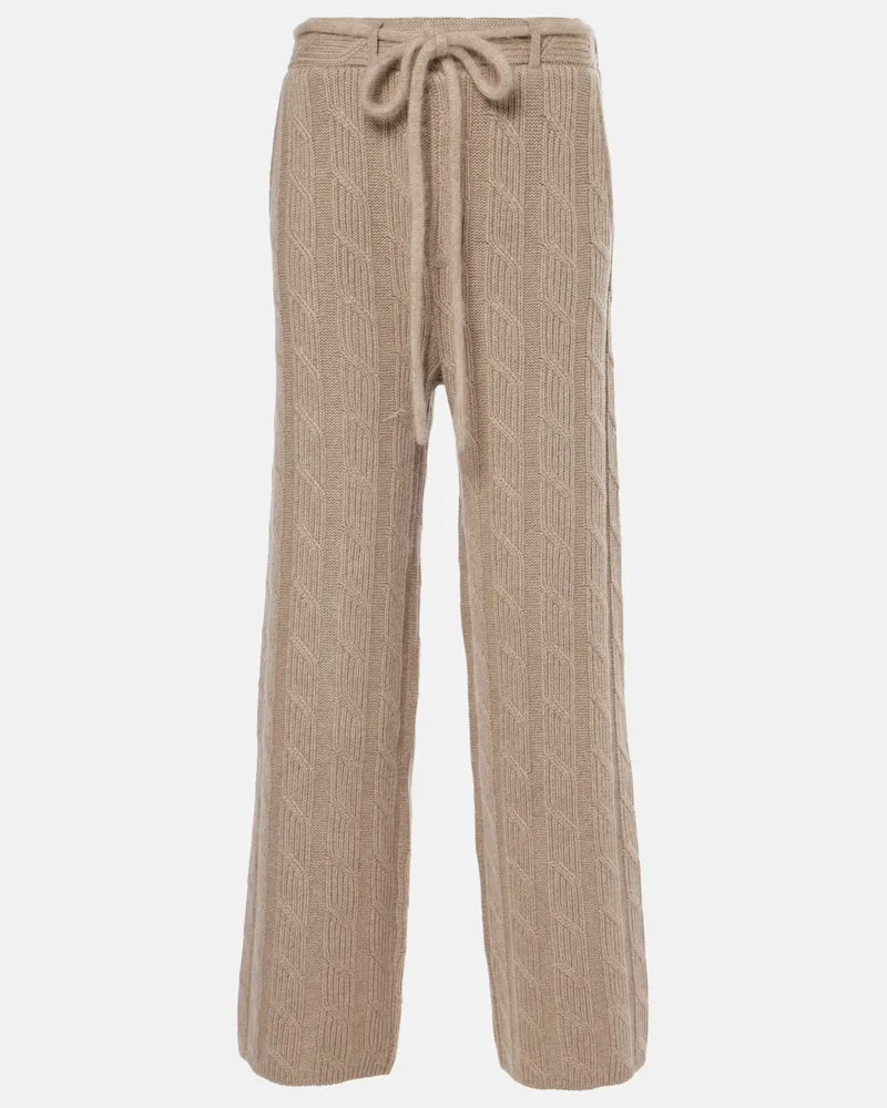 Lisa Yang Gerade Hose Ebba aus Kaschmir Beige