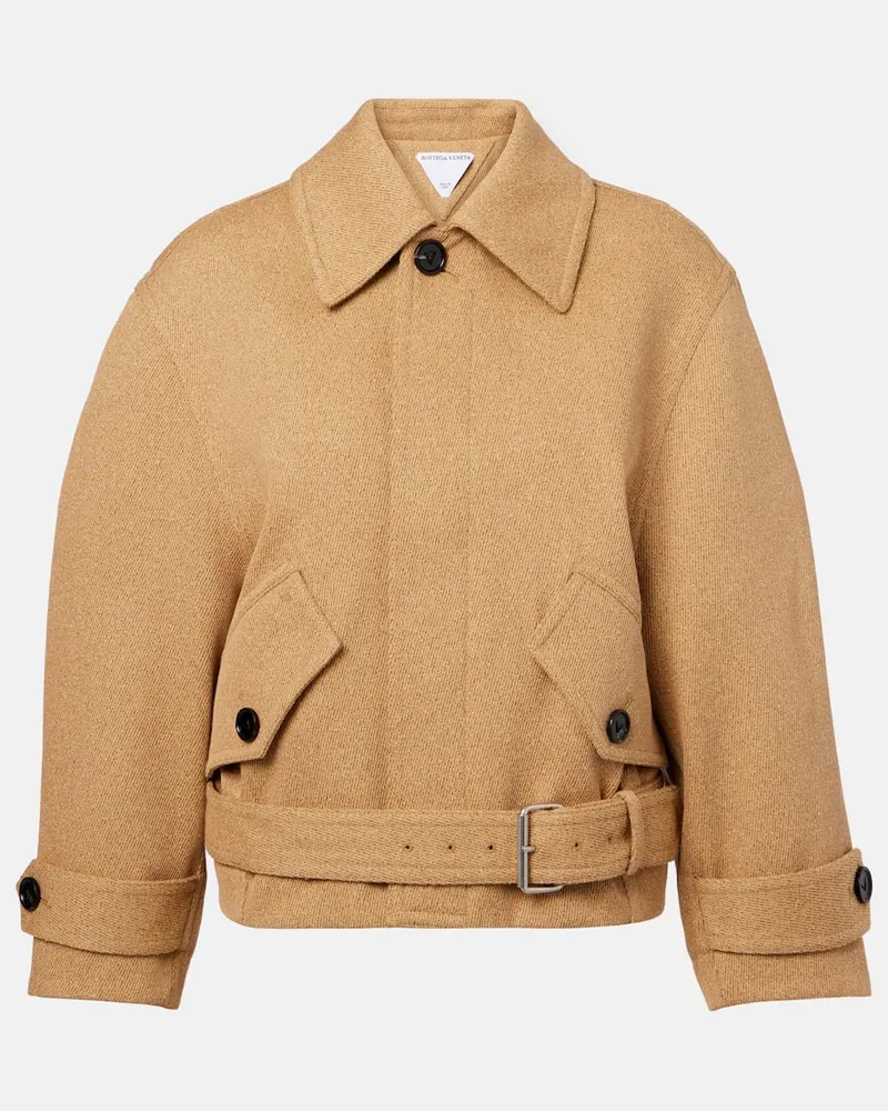 Bottega Veneta Bomberjacke aus einem Baumwollgemisch Beige