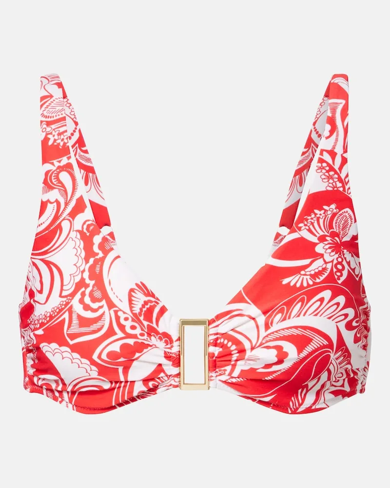 Melissa Odabash Bedrucktes Bikini-Oberteil Bel Air Rot