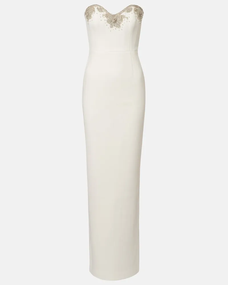 Rebecca Vallance Bridal Robe Melva aus Crêpe mit Kristallen Weiß