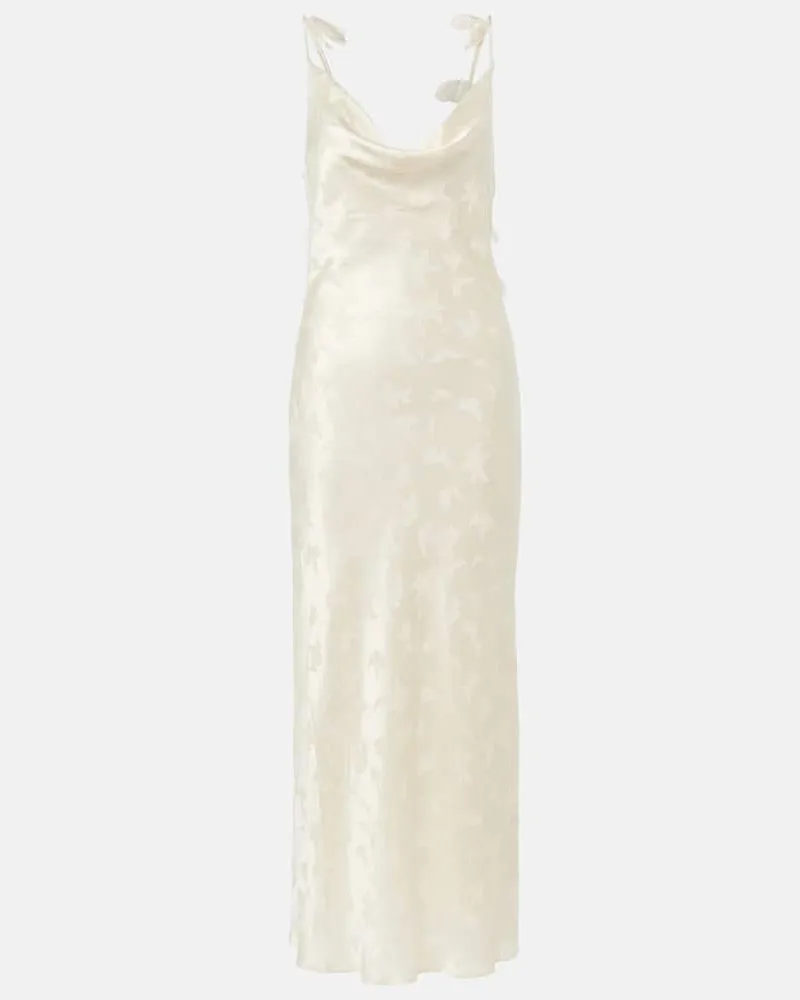 ROTATE Birger Christensen Bridal Maxikleid aus Jacquard Weiß