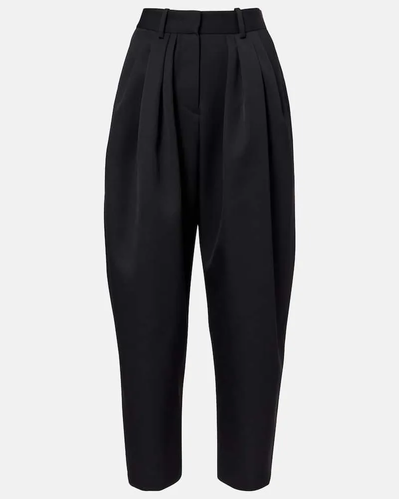 Isabel Marant High-Rise Cropped-Hose Janice aus Wolle Schwarz