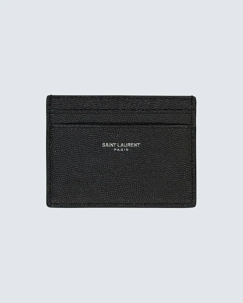 Saint Laurent Kartenetui aus Leder Schwarz