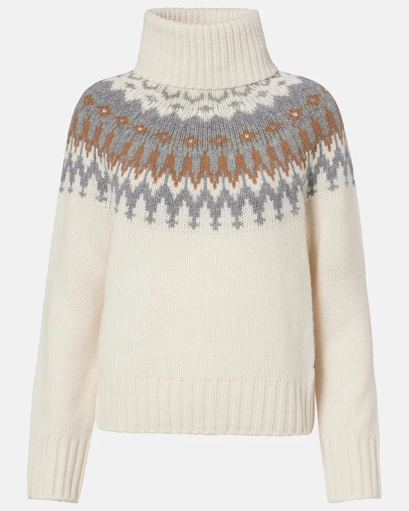 Bogner Pullover Ingrid aus Kaschmir-Jacquard Weiß