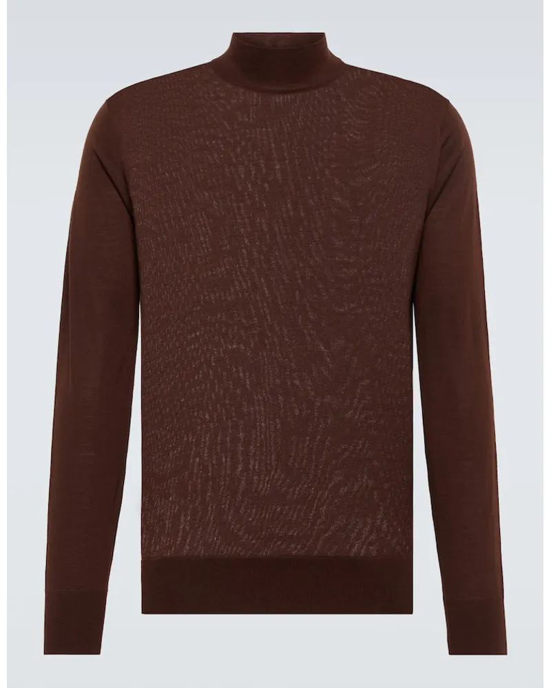 Loro Piana Rollkragenpullover aus Schurwolle Braun