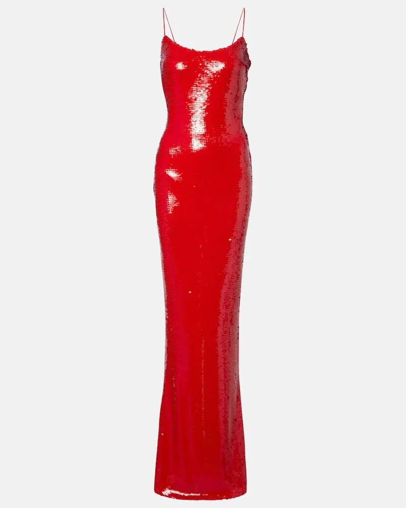 The New Arrivals Ilkyaz Ozel Robe Isis mit Pailletten Rot