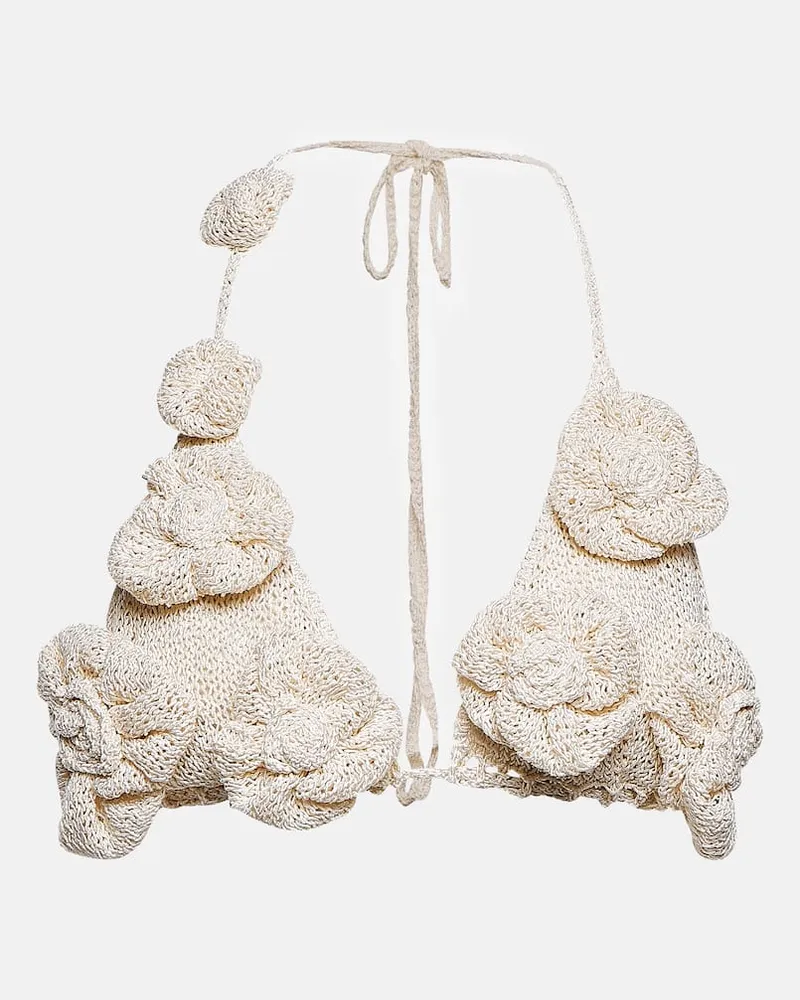 Magda Butrym Bralette aus Häkelstrick Weiß