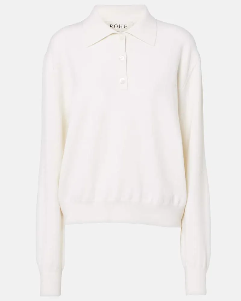 Róhe Róhe Polopullover aus Wolle und Kaschmir Weiß