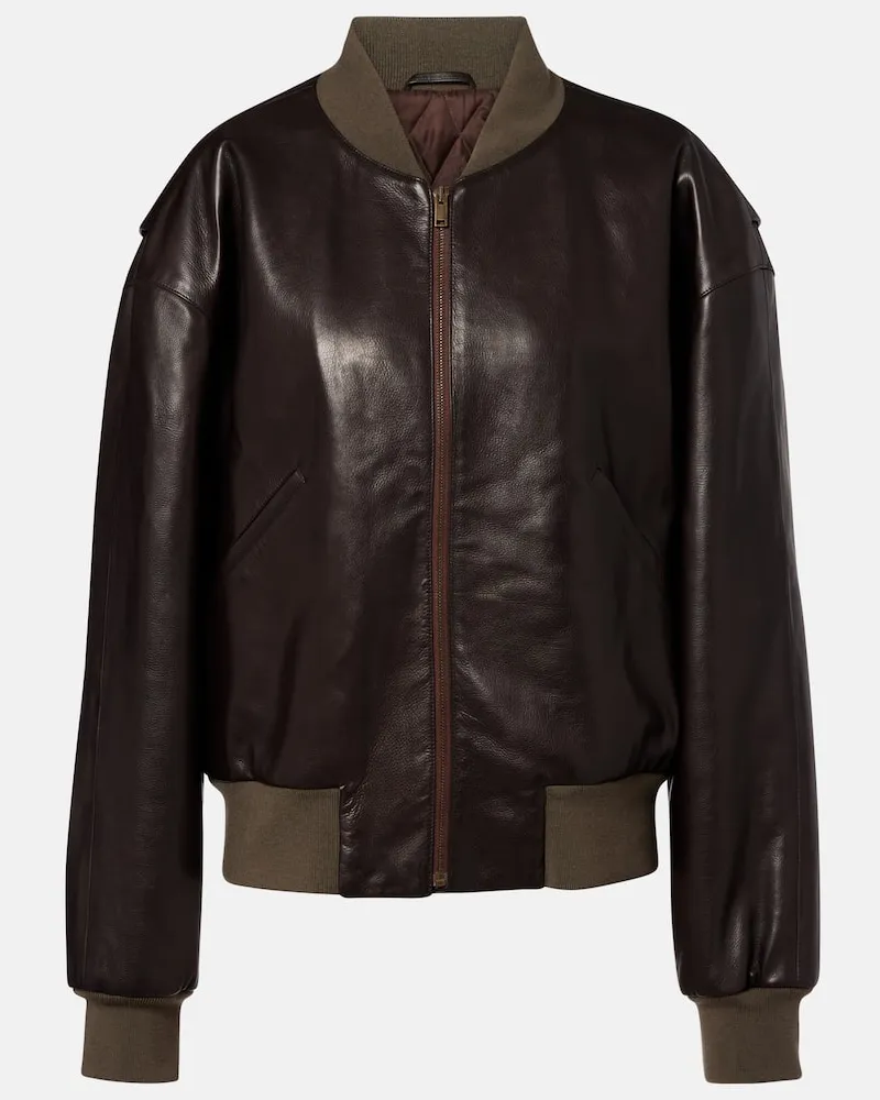 The Row Bomberjacke Morisel aus Leder Braun