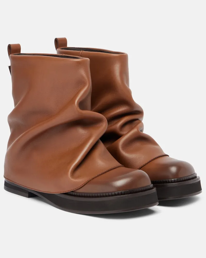 ATTICO Stiefel Mini Robin aus Leder Braun