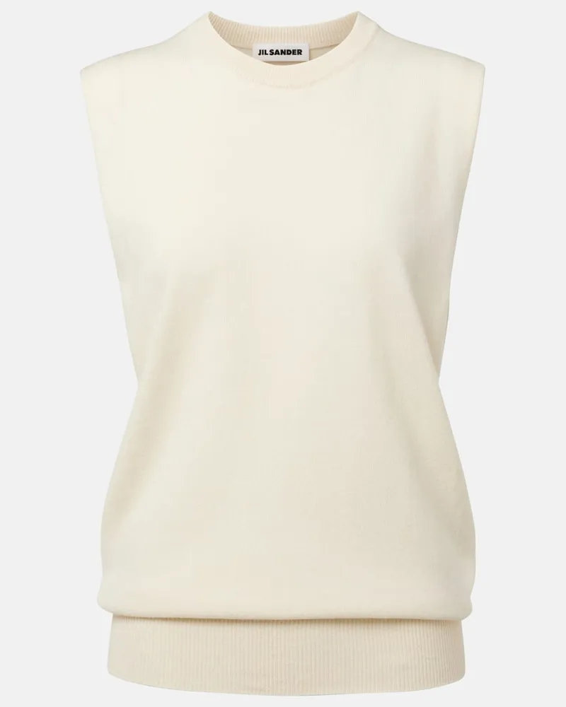 Jil Sander Pullunder aus Kaschmir Weiß