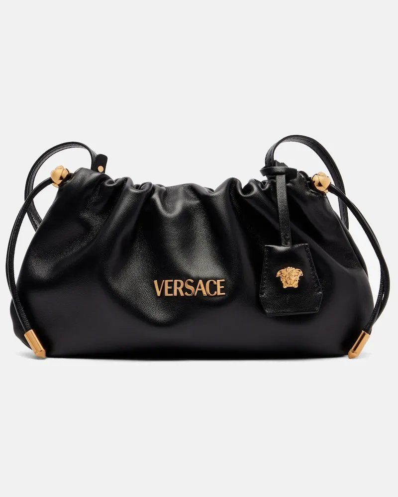 Versace Tote Bag Versace Tag Mini aus Leder Schwarz