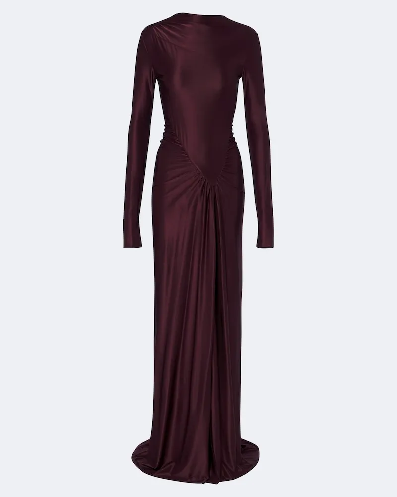 Victoria Beckham Robe aus Jersey Burgunderrot