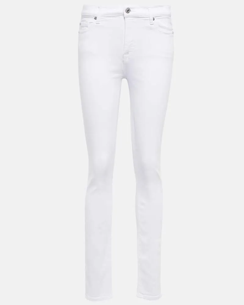 7 for all mankind Mid-Rise Slim Jeans HW Skinny Weiß