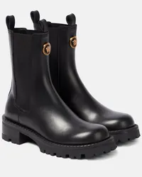 Versace Chelsea Boots Medusa aus Leder Schwarz