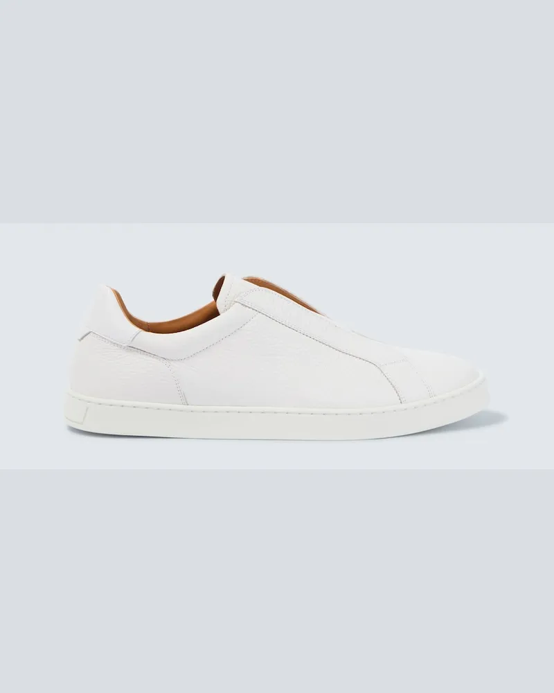 Magnanni Slip-Ons Open aus Leder Weiß