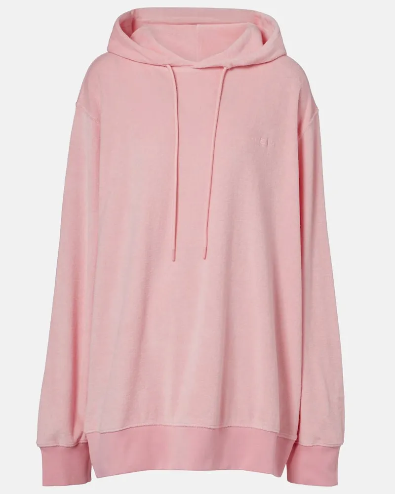 Hunza G Hoodie aus Baumwoll-Frottee Rosa