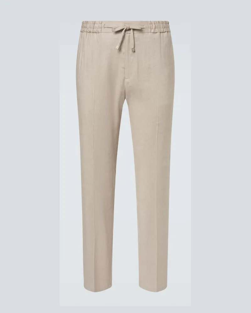 Etro Jogginghose aus einem Leinengemisch Beige