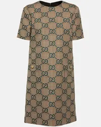 Gucci Minikleid GG aus Wolle Beige