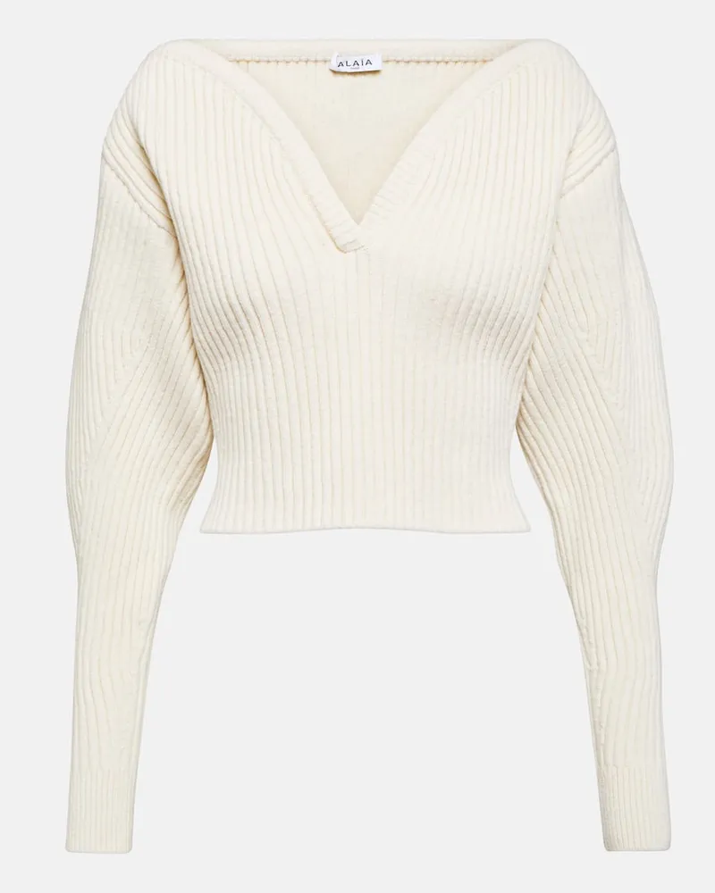 Alaïa Alaïa Pullover aus einem Wollgemisch Weiß