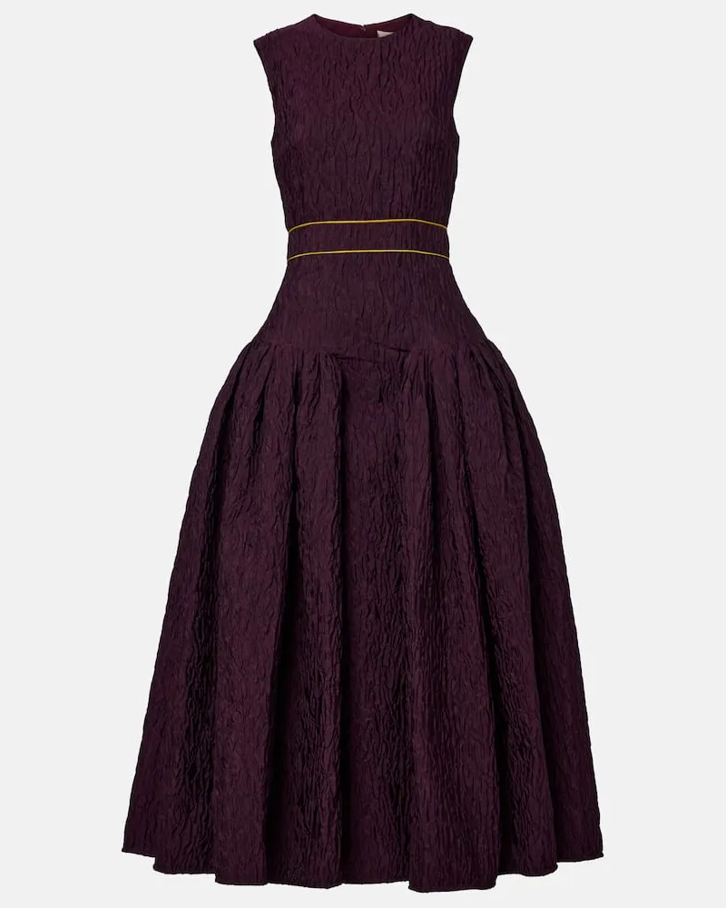 Roksanda Ilincic Midikleid Aya aus Cloqué Burgunderrot