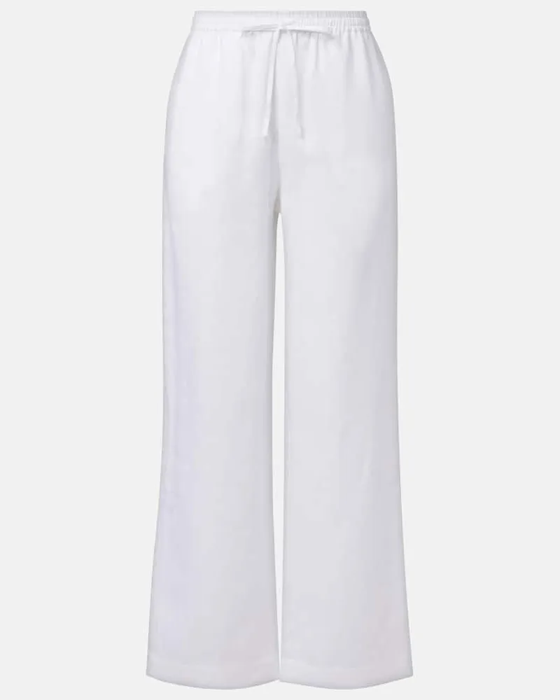 ASCENO Weite Hose Aurelia aus Leinen Weiß