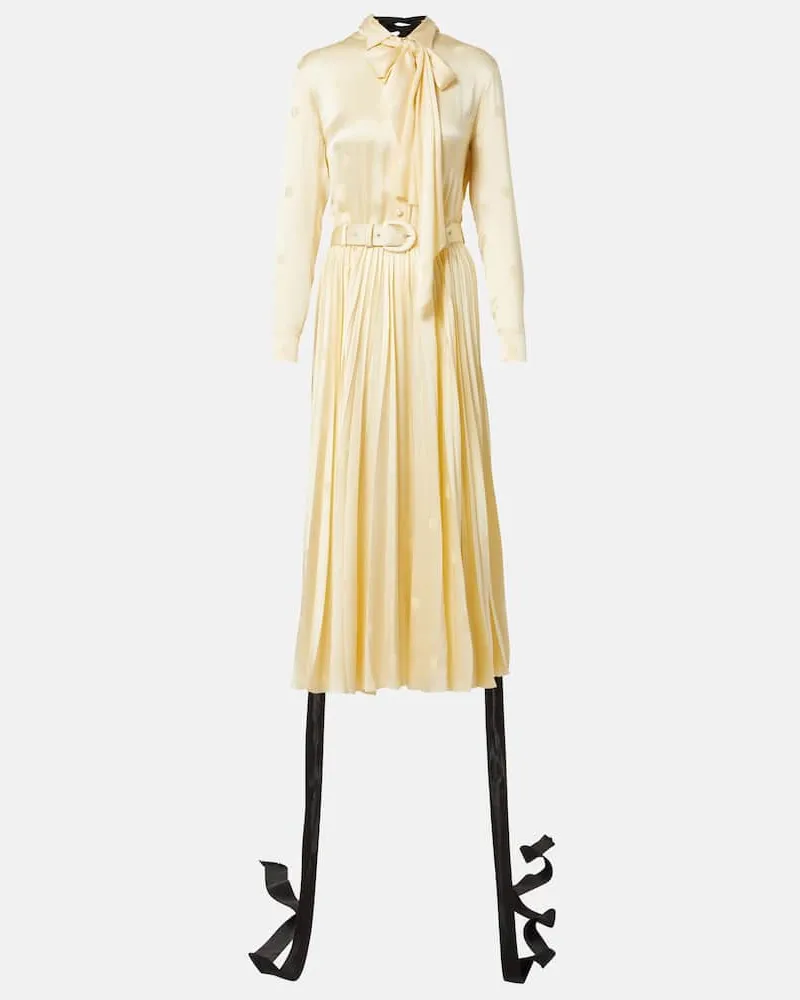 Balenciaga Midikleid aus Seide Neutral