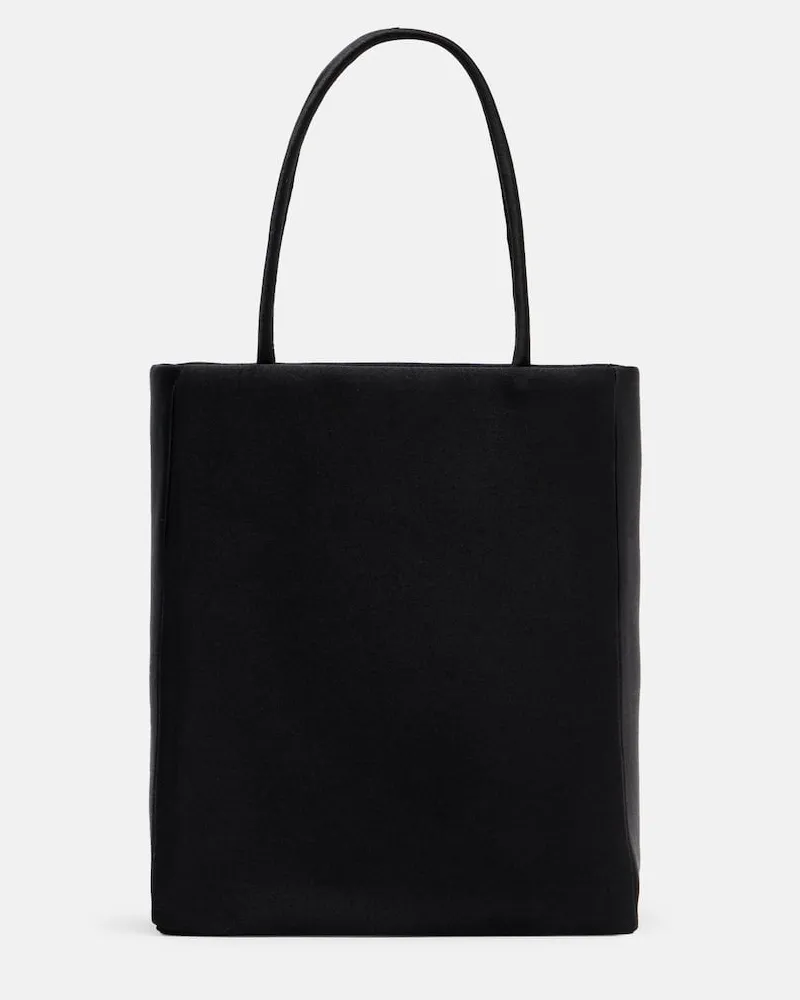 The Row Tote Cecily Mini aus Seidensatin Schwarz