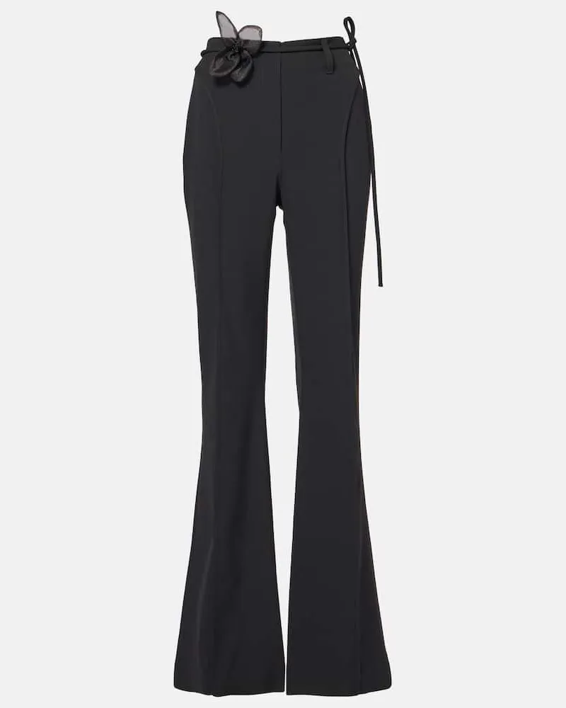 ROTATE Birger Christensen High-Rise-Schlaghose Schwarz