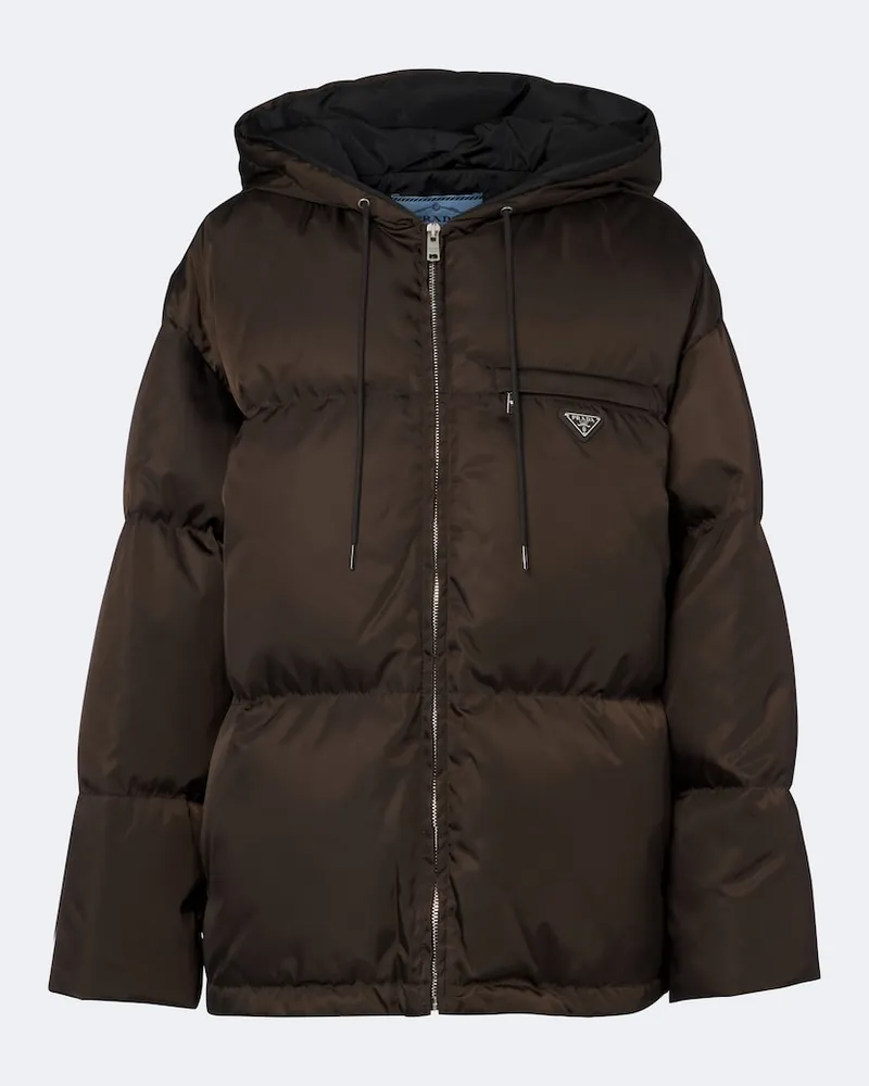 Prada Daunenjacke aus Re-Nylon Braun