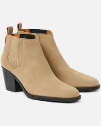 TOD'S Ankle Boots aus Veloursleder Beige