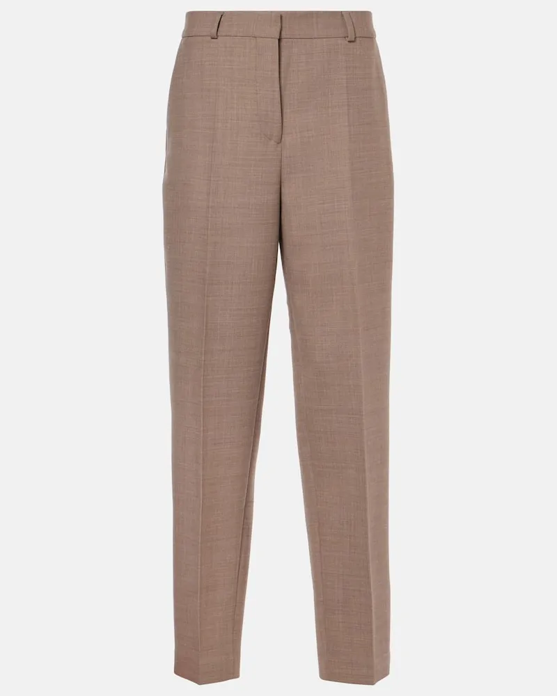Totême Gerade Low-Rise-Hose Beige